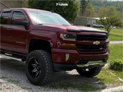 1 2017 Silverado 1500 Chevrolet Lt Rough Country Suspension Lift 75in Rough Country 91 Series Black Milled