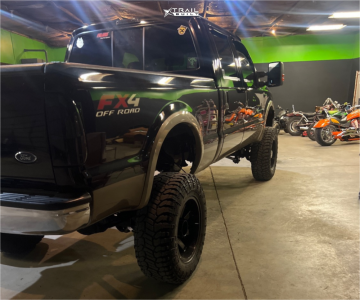 1 2005 F 250 Super Duty Ford Lariat Rough Country Suspension Lift 8in Arkon Off Road Lincoln Black Milled