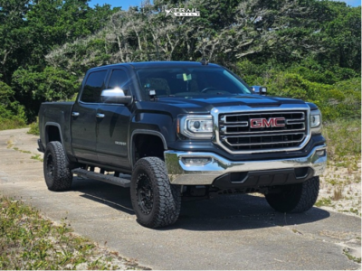 1 2017 Sierra 1500 Gmc Sle Rough Country Suspension Lift 5in Rtx Offroad Striker Gloss Black