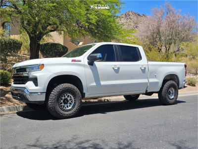 1 2023 Silverado 1500 Chevrolet Lt Kings 25 W Remote Reservoir Suspension Lift 3in Kmc Km549 Machined Black