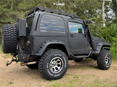 1 1997 Wrangler Jeep Sport Rough Country Suspension Lift 3in Full Throttle Ft 5096 Black Machined