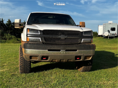 1 2003 Silverado 2500 Hd Chevrolet Ls Rough Country Suspension Lift 3in American Racing Baja Black