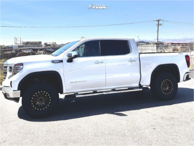 1 2024 Sierra 1500 Gmc Slt Fox Suspension Lift 35in Black Rhino Shredder Matte Black With Machined Dark Tint