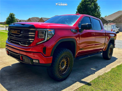 1 2025 Sierra 1500 Gmc At4 Readylift Leveling Kit Kmc Km552 Bronze Black