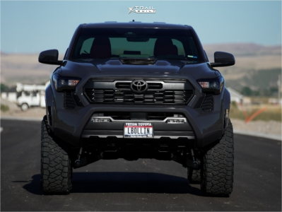 1 2025 Tacoma Toyota Trd Sport Rough Country Suspension Lift 35in Kmc Km542 Black