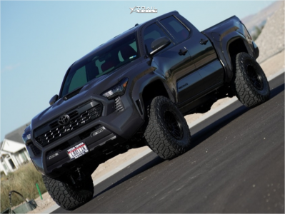 1 2025 Tacoma Toyota Trd Sport Rough Country Suspension Lift 35in Kmc Km542 Black