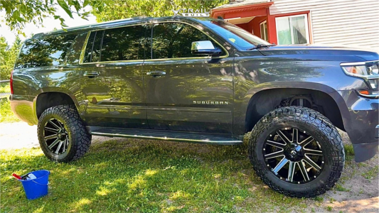 1 2017 Suburban Chevrolet Premier Rough Country Suspension Lift 6in Fuel Contra Black Milled