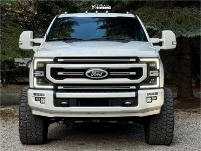 1 2022 F 350 Super Duty Ford Platinum Carli Suspension Lift 25in American Force Independence Black