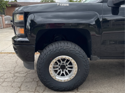 1 2015 Silverado 1500 Chevrolet Ltz Rough Country Suspension Lift 35in Lock Offroad Wheels Krawler Machined
