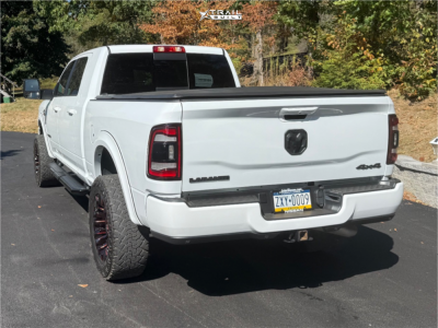 1 2023 2500 Ram Laramie Rough Country Suspension Lift 25in Fuel Quake Black Red