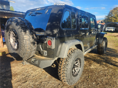 1 2007 Wrangler Jeep Unlimited Sahara Teraflex Suspension Lift 3in Lock Offroad Wheels Matrix Gray Black