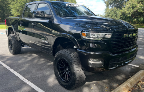 1 2025 1500 Ram Laramie Rough Country Suspension Lift 6in Fuel Rebel 6 Black