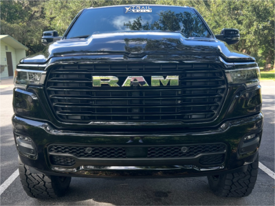 1 2025 1500 Ram Laramie Rough Country Suspension Lift 6in Fuel Rebel 6 Black