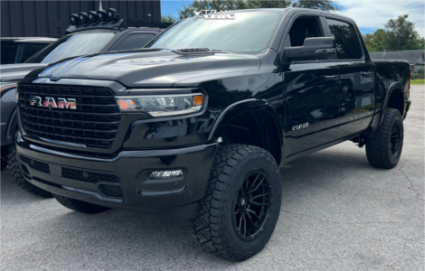 1 2025 1500 Ram Laramie Rough Country Suspension Lift 6in Fuel Rebel 6 Black