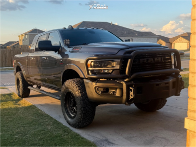 1 2021 2500 Ram Laramie Carli Suspension Lift 25in Lock Offroad Wheels Krawler Bronze Black