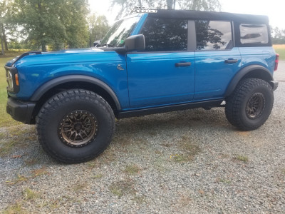 1 2024 Bronco Ford Black Diamond Belltech Suspension Lift 3in Lock Offroad Wheels Krawler Bronze Black
