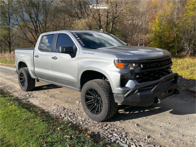 1 2024 Silverado 1500 Chevrolet Custom Rough Country Suspension Lift 35in Moto Metal Mo998 Black Milled