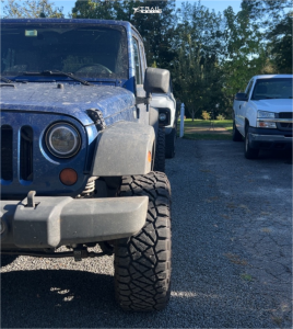 1 2010 Wrangler Jeep Unlimited Sport Rough Country Suspension Lift 35in Kmc Km235 Black