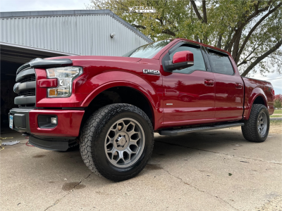 1 2015 F 150 Ford Lariat Unknown Lifted Rough Country 77 Series Gunmetal Gray