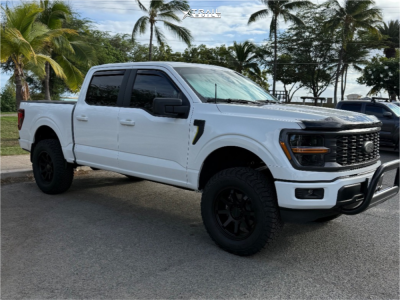 1 2024 F 150 Ford Stx Rough Country Suspension Lift 4in Vision Flow Satin Black