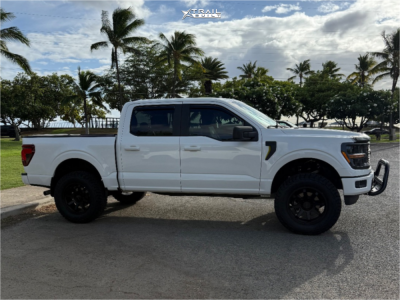 1 2024 F 150 Ford Stx Rough Country Suspension Lift 4in Vision Flow Satin Black