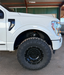 1 2022 F 150 Ford Lariat Readylift Suspension Lift 35in American Outlaw Dusty Road Satin Black