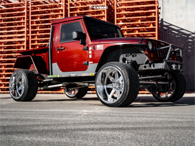 2007 Jeep Wrangler - 24x14 -76mm - ARKON FORGED Anvil - Suspension Lift 4" - 33" x 13.5"
