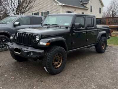 2022 Jeep Gladiator - 17x8.5 0mm - Method Mr305 - Leveling Kit - 33" x 12.5"