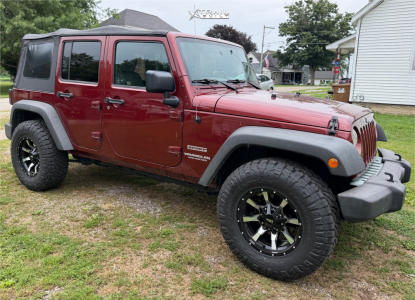 2010 Jeep Wrangler - 17x9 -12mm - Moto Metal Mo970 - Stock Suspension - 295/70R17