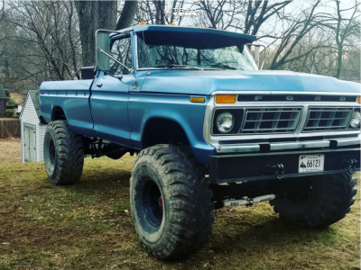 1977 Ford F-250 - 16.5x14 -80mm - Bart Wheels D Window - Suspension Lift 6" & Body 3" - 44" x 19.5"