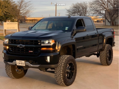 2017 Chevrolet Silverado 1500 - 20x10 -24mm - Mayhem Warrior - Suspension Lift 8" - 37" x 13.5"